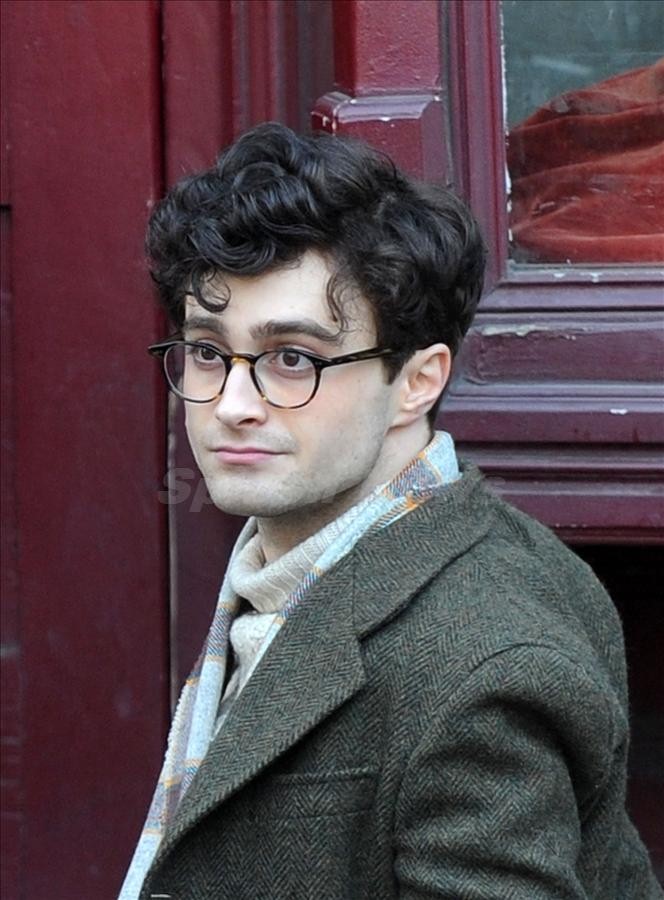 Daniel Radcliffe's new hair do on the Kill Your Darlings Film Set Brooklyn NY