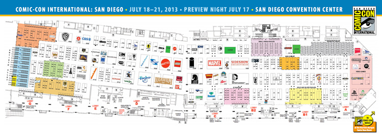 Comic Con 2013 Full Schedule and Floor Plan (Click for Full Size)