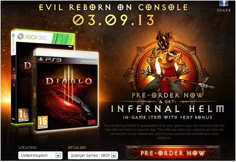 Diablo 3 Console Pre-Orders now open!
