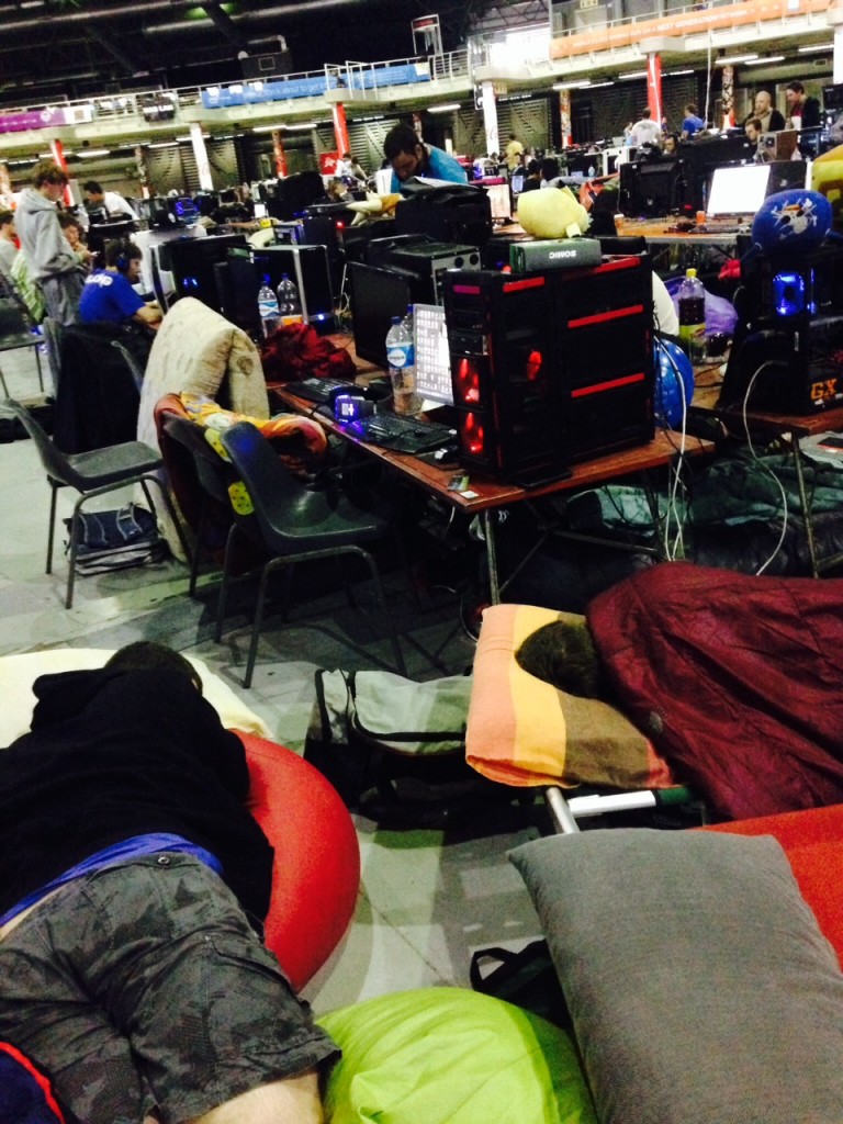 Gamers passing out all over the place, sleep deprivation to the max!