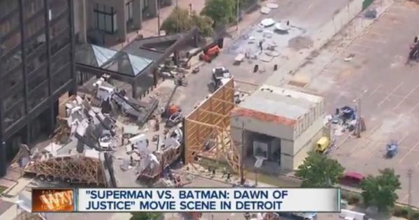 ‘Batman v Superman: Dawn of Justice’ video set Images courtesy of Detroit news station WXYZ