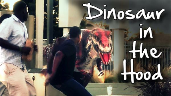 Dinosaur In The Hood Prank Scares The Hardest Players