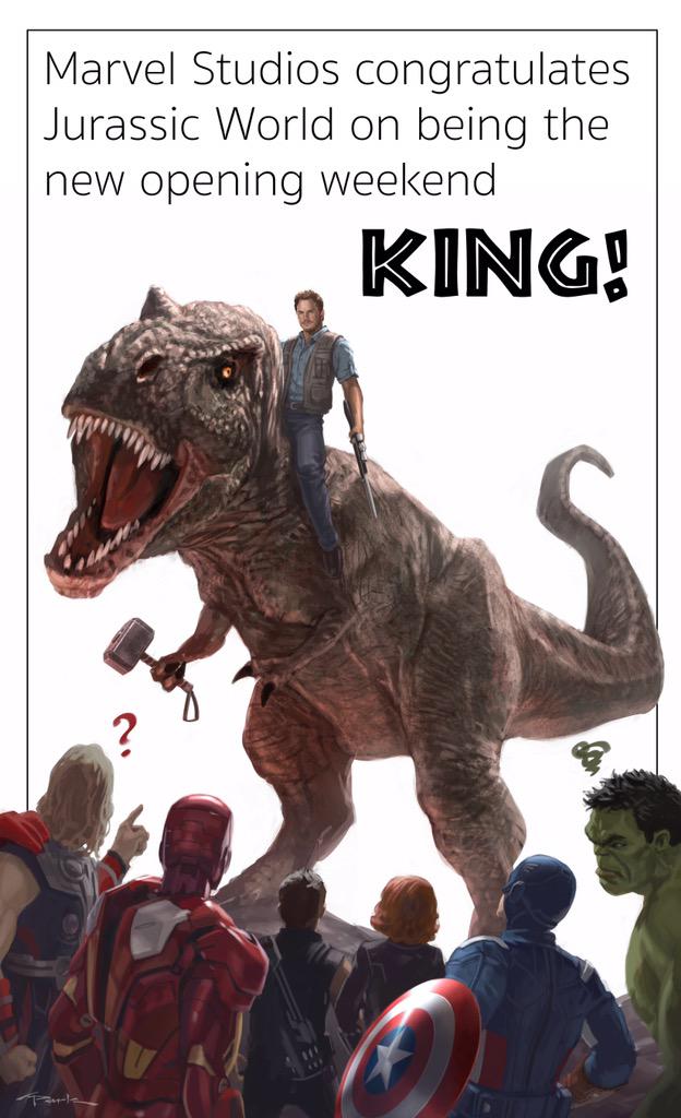 Marvel Congratulates Jurassic World Being The New Box Office King