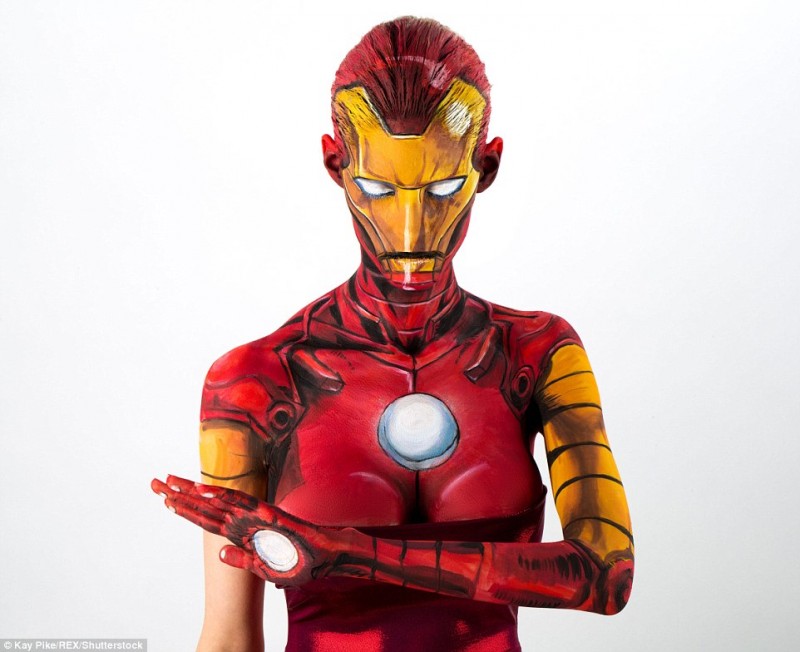 Kay Pike Iron Man cosplay Body Paint Sexy 1