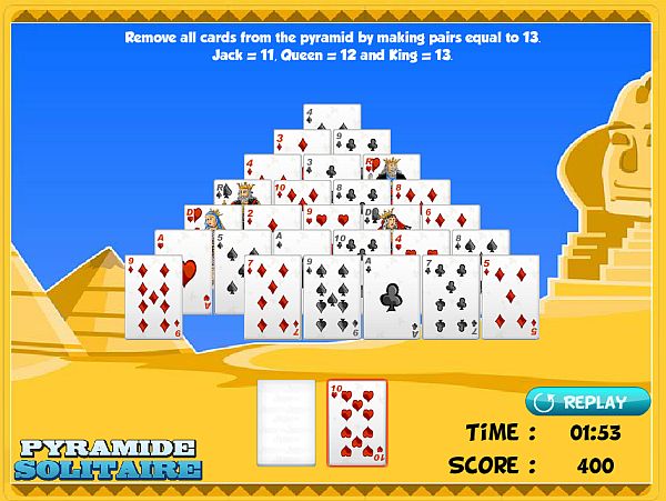 Free Online Game: Pyramid Solitaire