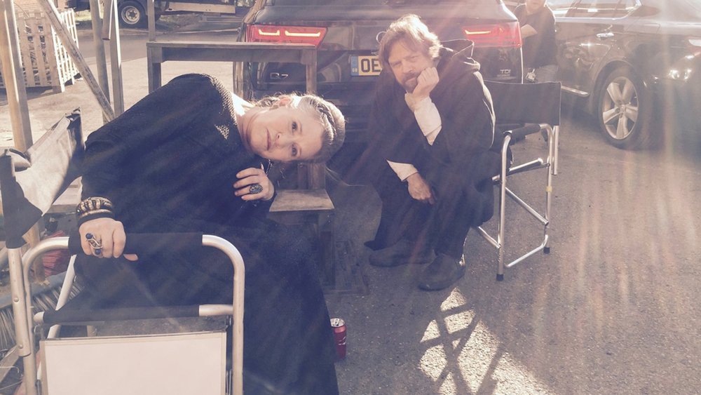 Carrie Fisher and Mark Hamill Reunite on the Set of STAR WARS: EPISODE VIII in This Photo